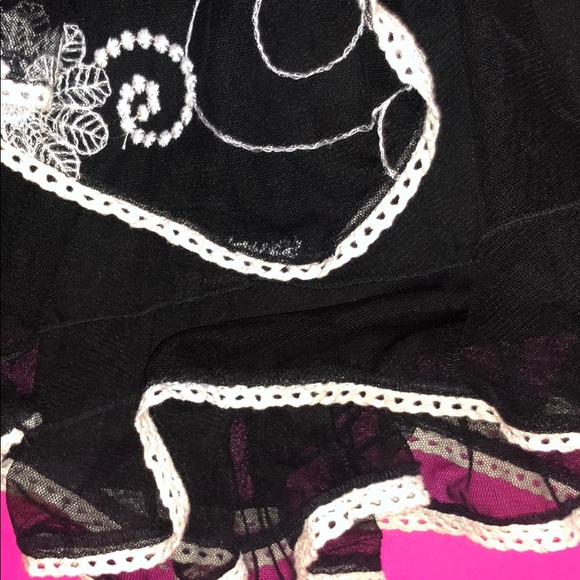 NWOT Mim-Pi BLK layered embroidered girls skirt - Picture 5 of 5